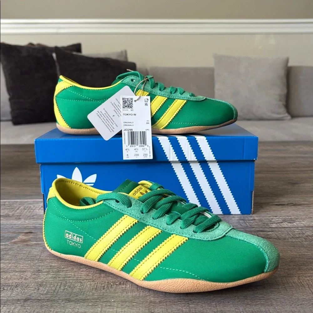 NWT Adidas Women's Tokyo 'Green Pure Sulfur' Shoes JI3298 - Picture 8 of 10